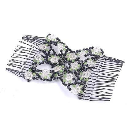 Dwayne C Women Girls Magic Combs Double Hair Combs Small Beads