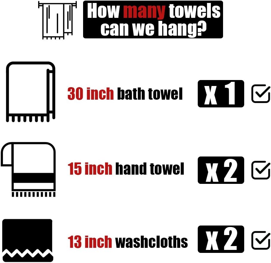 JQK Bath Towel Bar, 30 Inch Stainless Steel Single Towel Rack for Bathroom, Towel Holder (Brushed Finished) Wall Mount, 32.91 in Total Length: Home & Kitchen