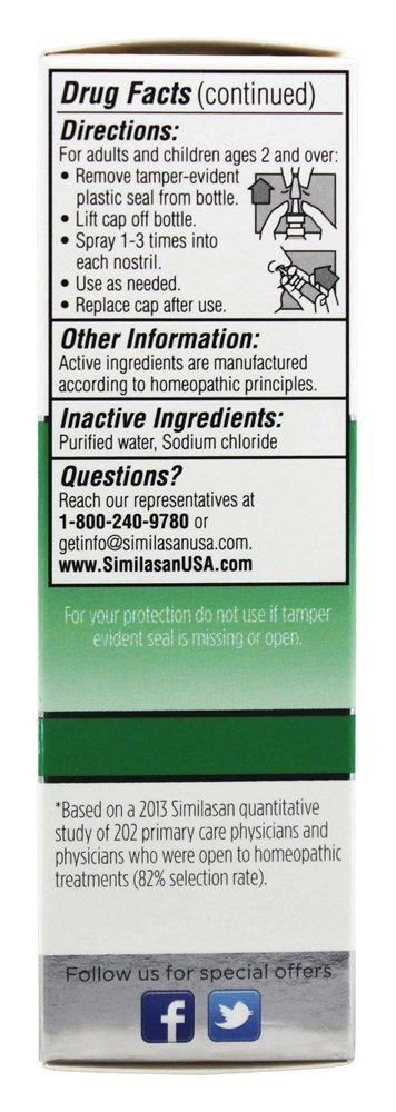 Similasan Sinus Relief Nasal Mist 0.68 oz : Saline Nasal Sprays : Grocery & Gourmet Food