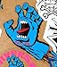 Santa Cruz Screaming Hand Skateboard Sticker in Blue - Jim Phillips Design 8cm NEW