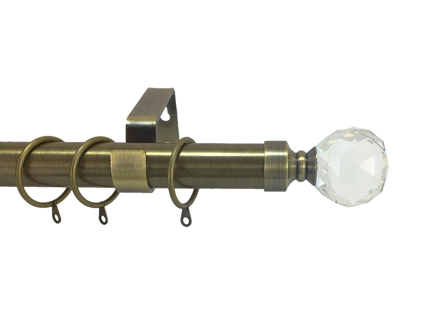 28mm Diameter Metal Curtain Pole Crystal Finials & Lengths Polished Chrome, Antique Brass 28mm Diameter Metal Curtain Pole Crystal Finials & Lengths Polished Chrome, Antique Brass