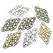 40pcs Craft Supplies Mixed Flower Scroll Links Lozenge Rhombus Wrap Connectors Charms Pendants for Crafting, Jewelry Findings Making Accessory for DIY Necklace Bracelet (M058)