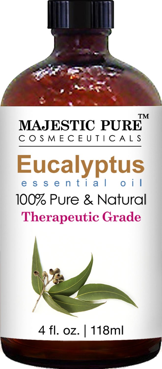 Majestic Pure Eucalyptus Essential Oil, Pure and Natural with Therapeutic Grade, Premium Quality Eucalyptus Oil, 4 fl. Oz.