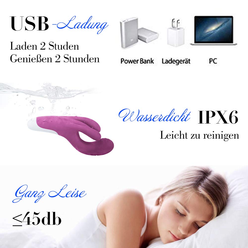 Fondlove Klitoris Vibratoren für Sie G-Punkt Vibrator mit 3 Motoren Klitoris Stimulator Sexspielzeug für Frauen und Paare Rabbit Vibratoren Erotik mit 10 Modi Silikon