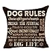 Funny Sweet Warm Sayings Dog Rules Chase After Your Dreams Unleash Your Potential Always Faithful Cotton Linen Decorative Home Indoor Throw Pillow Case Cushion Cover Square 18 