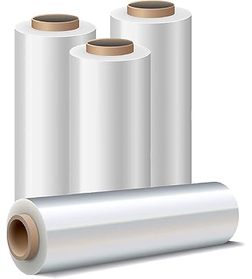Stretch Wrap Industrial Strength 4 Pack 18" x 1100 Sq Ft | 80 Gauge Thick (20 Micron) Clear Cling Plastic Pallet Supplies | Durable Self - Adhering ● Packing ● Moving ● Heavy Duty Shrink Film Rolls