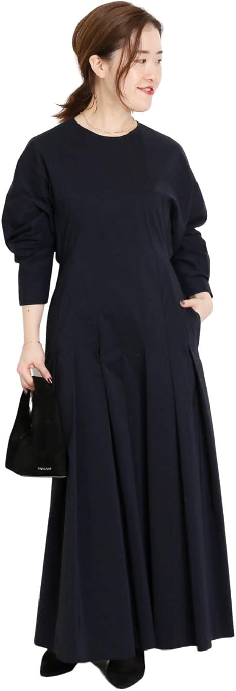 Amazon Co Jp ヴェルメイユ パー イエナ 放射タックワンピース 36 ネイビー 服 ファッション小物