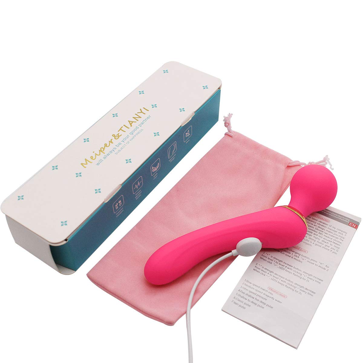 SYH Computer LED Force Vibrator Rotating ，10 Speed USB Cable Rechargeable Weaterproof Design， Handheld with Powerful Multi Speed Vibration