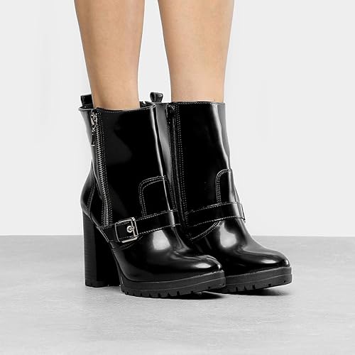 bota cano curto verniz via marte