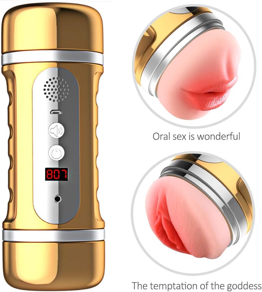 USB Rechargeable Strong Massage Double Hole Automatical Electric Male Sucker Toys Oral Cup Games Body