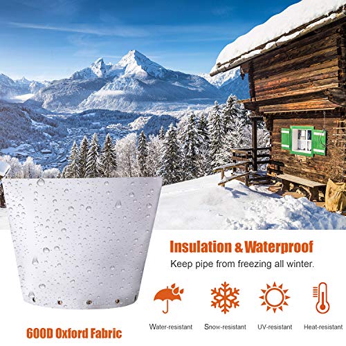 RUSFOL Insulated Pouch for Pipe Winter Freeze Protection,tinfoil Inner 30" W X 24" H backflow Insulation Cover