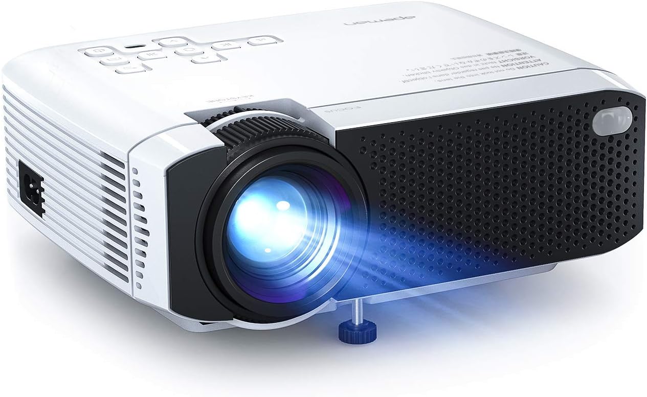 Mini Projector, APEMAN 4500L Brightness Projector, Support 1080P 180" Display, Portable Movie Projector, 45,000Hrs LED Life and Compatible with TV Stick, PS4, HDMI, TF, AV, USB for Home Entertainment: Camera & Photo