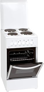 Exquisit Standherd EH 10.3 F2 | Elektro-Standherd | 50 cm | Masse-Kochfeld | 50 L Garraum | Inkl. Deckel | Weiß