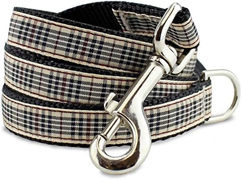 The Artful Canine Plaid Dog Leash, London Furberry, 5 ft Long, 5/8" Wide