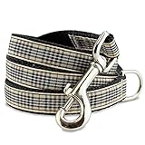 Plaid Dog Leash, London Furberry, 5 ft long, 5/8