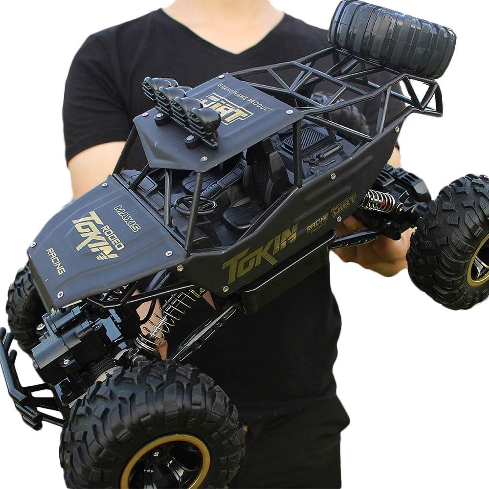 ACOC Remote Control Car 2.4Ghz 4WD Off Road High Speed RC Car Double Motor 1/12 Dual Motors Rock Crawler Graffiti Racing Monster Truck,Black