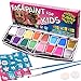 Halloween Face Paint Kit Large | Face Painting Party Set with 32 Stencils, 2 Brushes, 2 Sponges 14 Colors, 2 Glitters & Make-Up Case. Bumper 16-Pack Gift for Kids Free eBook Safe Non-Toxic Water-Based