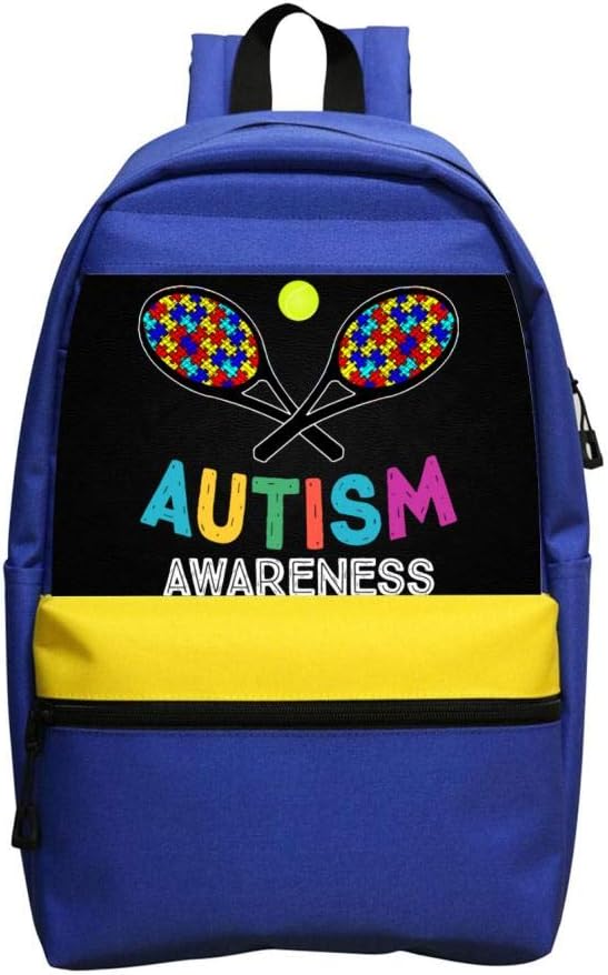 Student Bag 3D Printing Autism Awareness Tennis Boy Girl School Backpack
