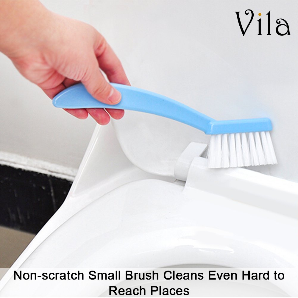 99.9% Germs Killer 2-in-1 Toilet Brush -- Big Brush to clean toilet - Small Brush to clean groove and corner - Supplementary Drip Tray for Drainage - Compact, easy storage Toilet Brush