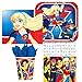 Amscan DC Comics Superhero Girl Birthday Complete Party Tableware Pack for 16, Dessert