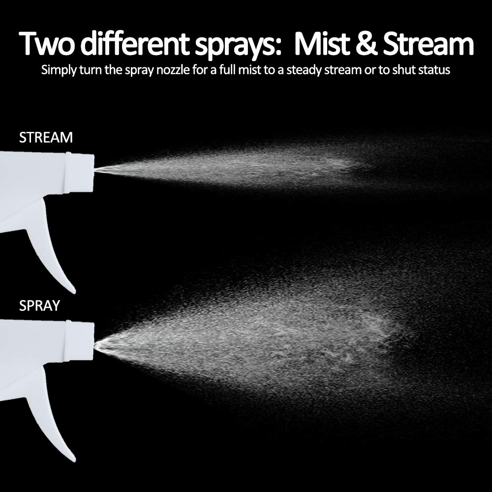 Spray Bottle 4 Pack, 16 oz for Cleaning, Plastic Empty Spray Bottles Sprayer for Bleach, Auto Detailing, Watering Plants, Haircuts, Disinfectant, Chemicals: Industrial & Scientific