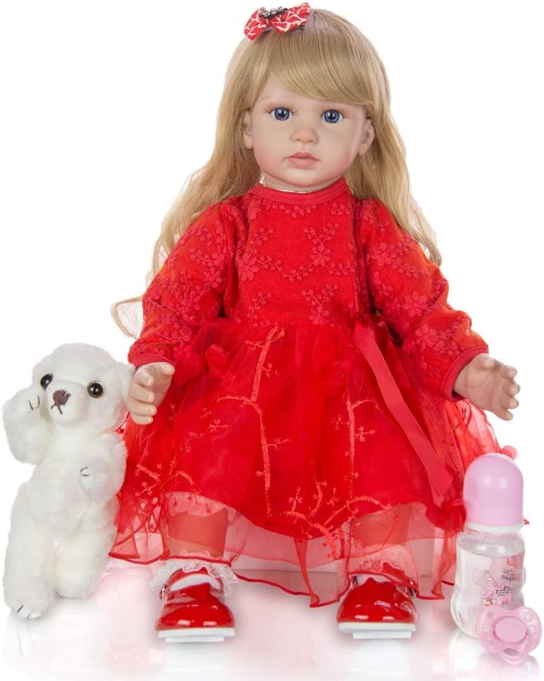 Prezzo LVYE1 24 Pollici Elegante Reborn Baby Girl Doll 60 Centimetri in Vinile Morbido Panno del Corpo della Principessa Bambola Realistica Bambola Boneca Reborn Bambini Best Compagno di Giochi Offerte