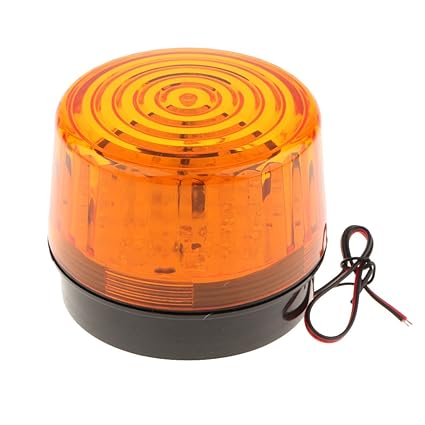 MagiDeal Dia.10cm Bright Strobe LED Warning Light Emergency Flash Beacon for Car Truck Work Zone Traffic DC12V, 5 Colors Available - orange, One Size