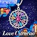 QIANSE Love in Curacao Multicoloured Round Pendant Necklace Crystals Necklaces for Women Jewelry for Grilfriend Wife for Her