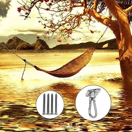 Hammock Hanging Kit Hammock Swing Kit Perfect Accessories Load Capacity 1000 Lbs Hammock Chair Accessories Suitable for Installation on Wooden Boards Beam(Double Welding)