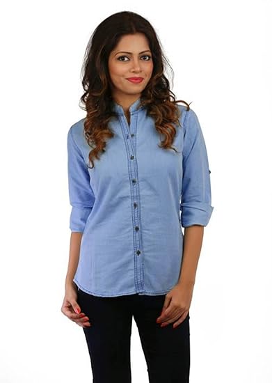light blue denim shirt womens