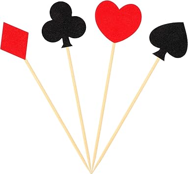 Amazon Com Blulu 48 Pieces Poker Cupcake Toppers Playing Card