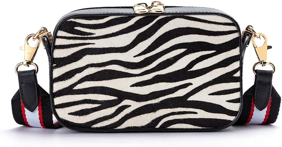 Buy Alnice Zebra Cross Body Bag Genuine Leather Wide Adjustable Buckle