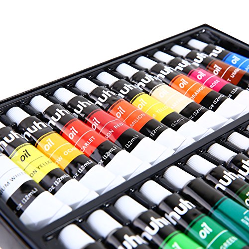 Ohuhu Oil Paint Set, 24 Oil-based Colors, Artists Paints Oil Painting Set, 12ml x 24 Tubes