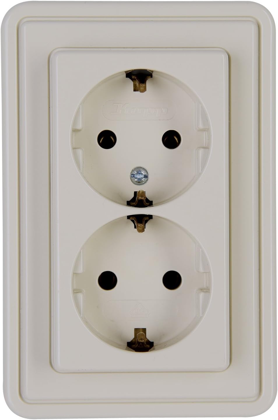 UP-Steckd.Schutzko.2-f.ws, Cream / White, Steckdose 2fach