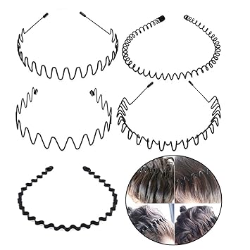 Amazon シンプル ウェーブ カチューシャ 5種類セット ヘアバンド