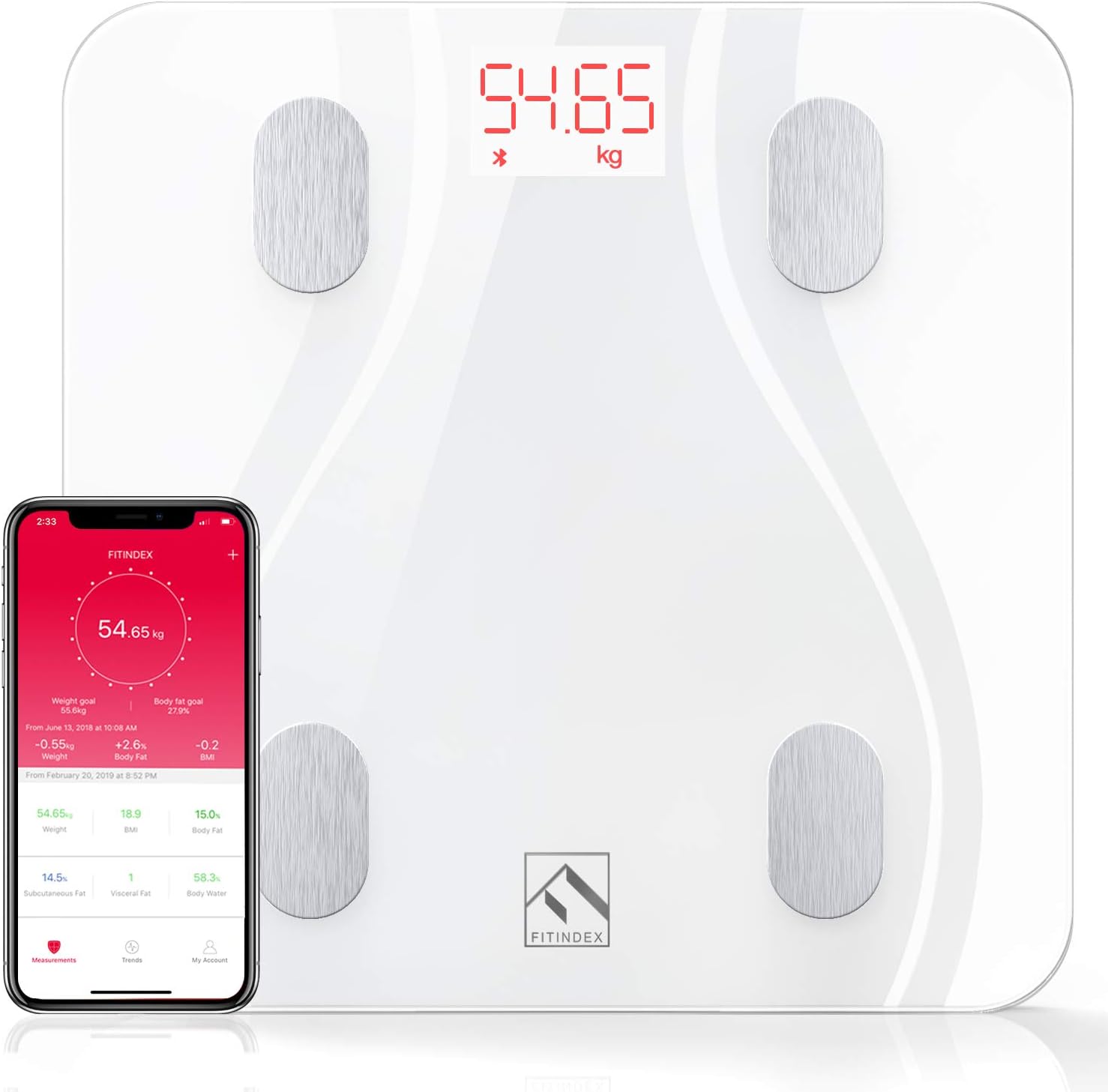 Smart Body Fat Scales, High Precision Bluetooth Scale with Upgraded APP