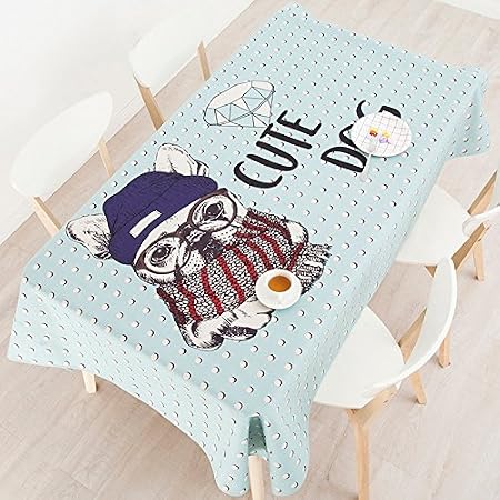 Hxc Home 110 110cm Bleu Clair Polka Dot Chiot Chien Dessin