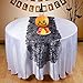 OurWarm 80 x 20 Inch Halloween Table Runner, Black Spider Web Tablecloth Polyester Lace Table Runner for Halloween Dinner Table Decorations