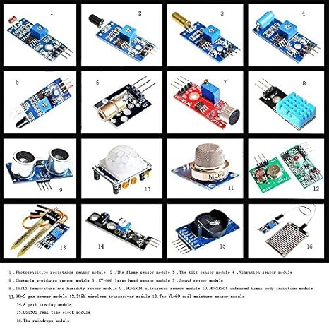 Amazon.com: WINGONEER 16pcs/lot Sensor Module Board Kit para ...