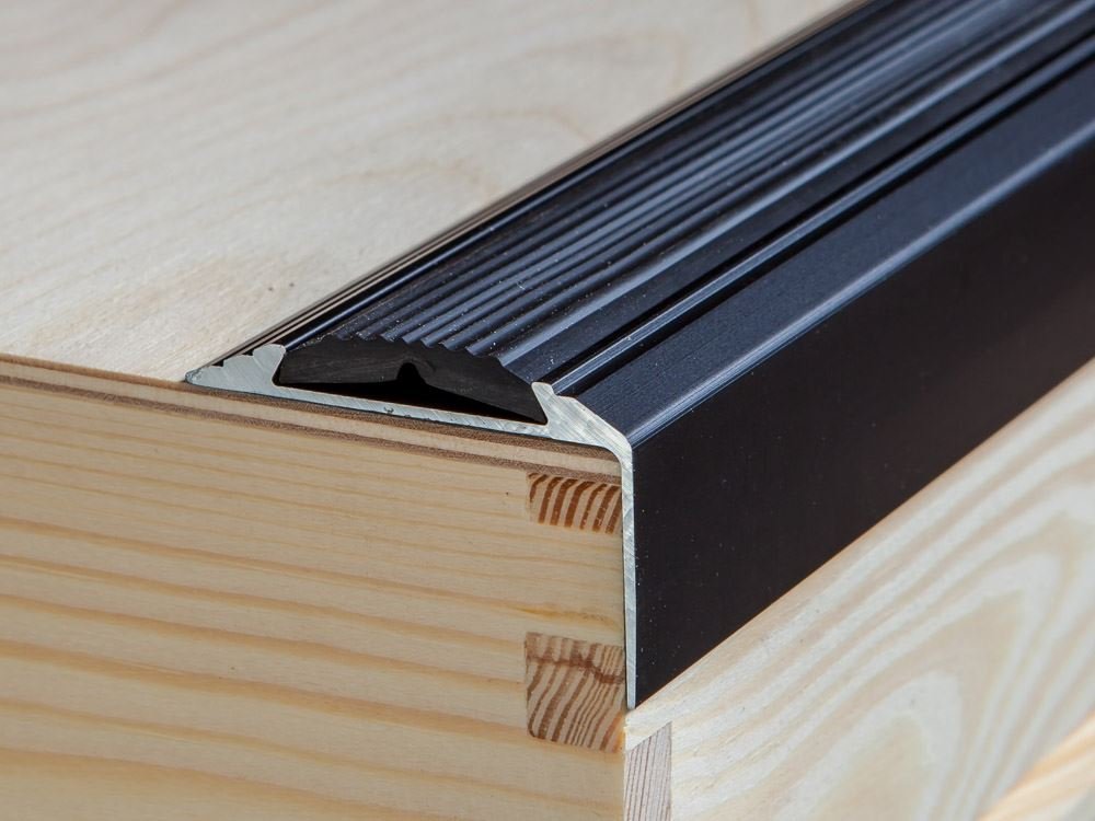 SELFADHESIVE ANODISED ALUMINIUM ANTI NON SLIP STAIR EDGE NOSING TRIM
