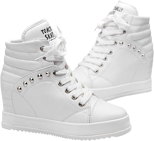 Amazon インヒールスニーカー レディース インソール シークレットヒール リベットインヒールハイカットスニーカー Isabel Marant風 22 5 スニーカー