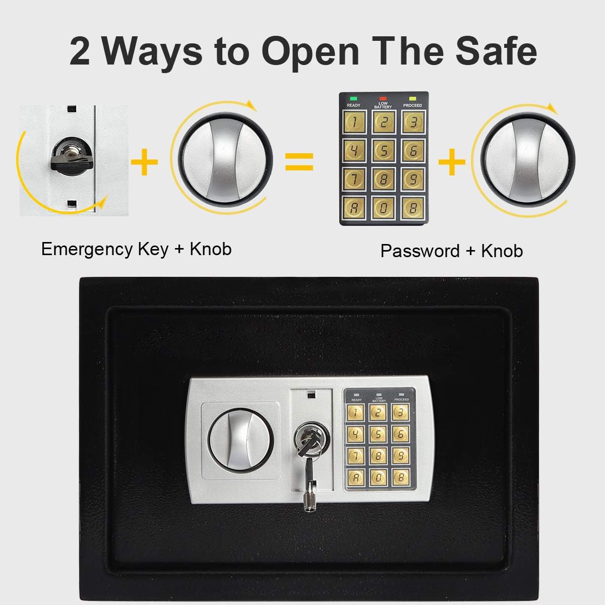 Jssmst Money Safe Box, 0.5CF Security Digital Safe for Home Office, Personal Safe Lock Box with Electronic Keypad, Home Safes and Lock Boxes, SM-SF029, Black: Office Products