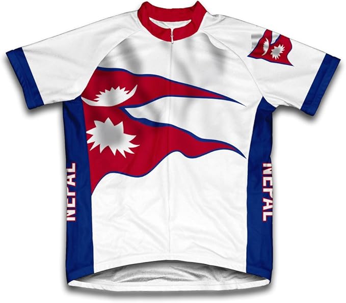 ScudoPro Nepal Flag Short Sleeve Cycling Jersey for Women