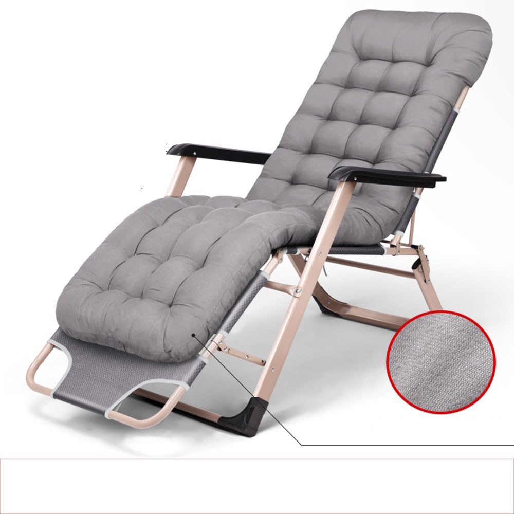 Rocking Chairs MEIDUO Folding Bed Zero Gravity Patio Lounge Chair Oversize with Padded Adjustable Recliner Support 300kg 3 Colors (Color : Gray)