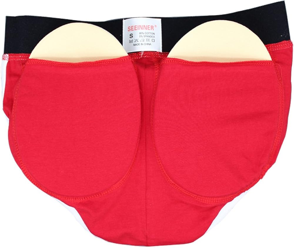 Seeinner Mens Padded Briefs Removable Pad of Butt Lifter and Enlarge