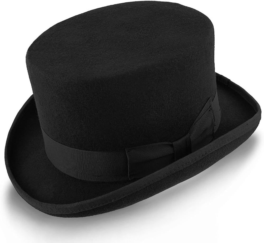 Walrus Hats Deadman Wool Felt 4 in. Height Low Crown Top Hat H7019 at