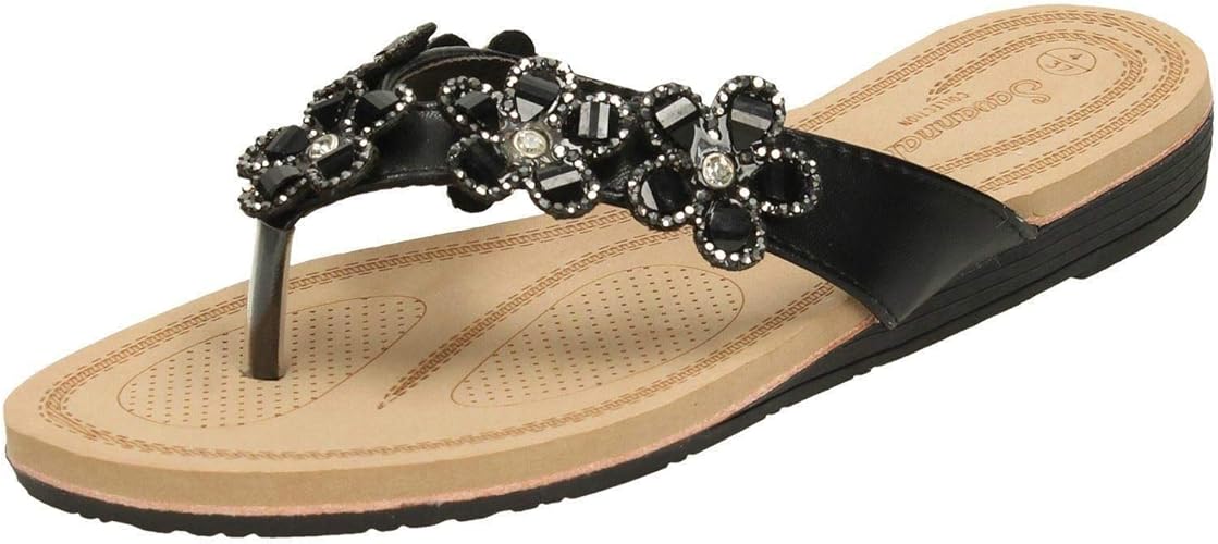 jewelled toe post sandals