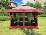 Cloud Mountain 104" x 78" Gazebo Replacement Mosquito Netting Outdoor Garden Gazebo Canopy, Black MOSQUITO NETTING ONLY