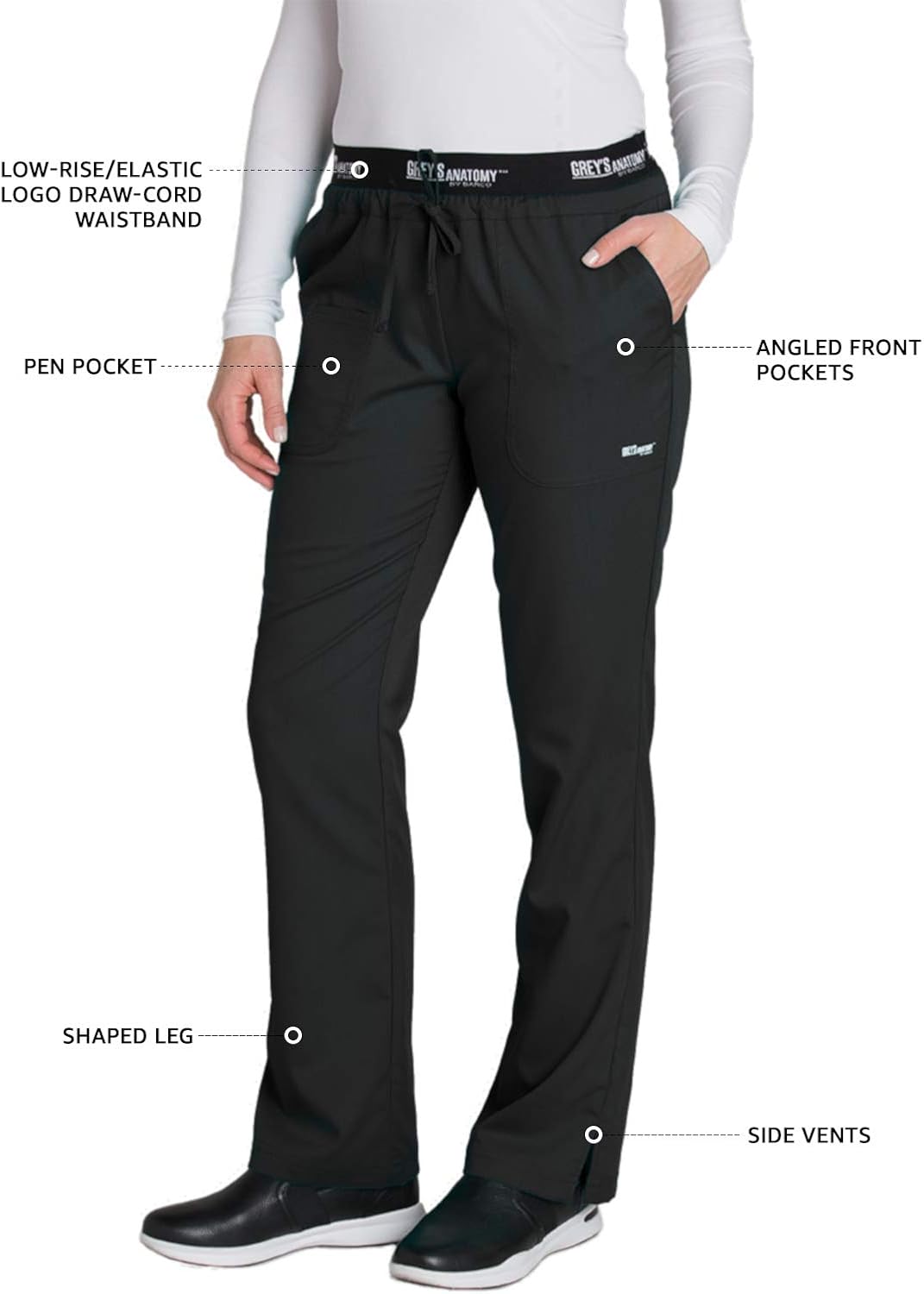 Grey's Anatomy Active 3 Pocket Pant for Women – Modern Fit Medical Scrub Pant: Clothing