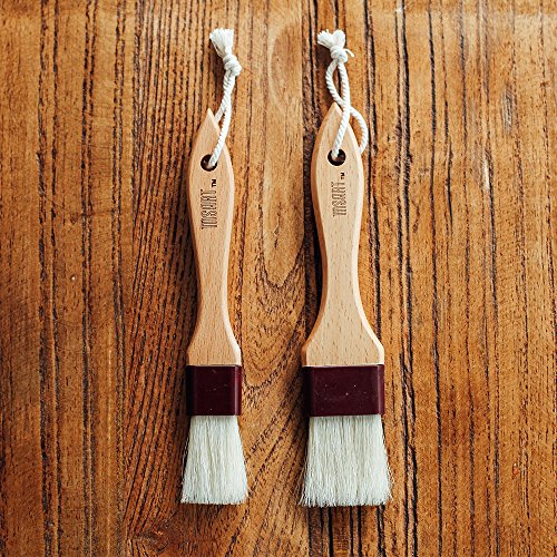 Wooden Pastry Brush Natural Bristle Set - MSART Basting /Food Brush, with Beech Wood Handle and Rope Hook, Great for Butter, Cookies, Oil, Bread, Frosting. Easy to Clean, 1 inch & 1.5 inch - Thumbnail 6